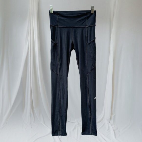 LULULEMON BLACK FAST & FREE 7/8 TIGHT II NULUX 25" SIZE 6 - Picture 10 of 12